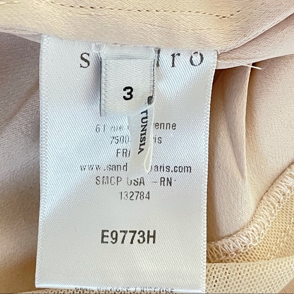 Sandro Paris Mesh Peplum Top Size 8 - Picture 9 of 12